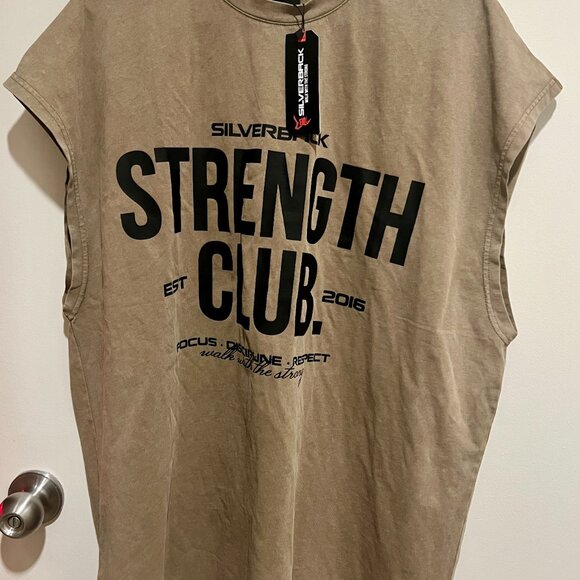 Silverback Strength Club - Acid Wash Cut Off Tee (2XL / Khaki) - Picture 2 of 5